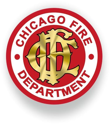 Chicago Fire Department Seal Feuerwehr F733 Abzeichen-Aufkleber 11 cm | Weitere Originalbegriffe: Dept. Logo Feuerwehr; Selbstklebende Folie; wetterfest, UV- und waschanlagenbeständig