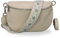 BRISE Bauchtasche Damen Echtleder AFIA Silber Handgemachte Umhängetasche Crossbody Bag mit Ledergurt + Optionalen Breiten Gemusterten Riemen 3 Fächer Hüfttasche Made in Italy (Beige-Silber 3)
