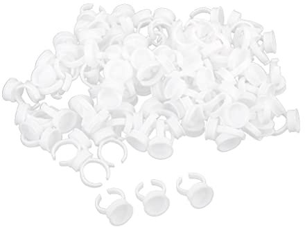 Tiuimk Anello per colla monouso per ciglia e trucco semipermanente, misura grande, senza separatore