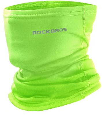 ROCKBROS Cache Cou Moto Polaire Hiver Tour de Cou Thermique Masque Sport Chaud Coupe-Vent Cache Col Unisexe Élastique Anti-Poussière Multifonctionnel Épais Vélo Noir/Gris Claire/Gris Foncé/Vert Fluo