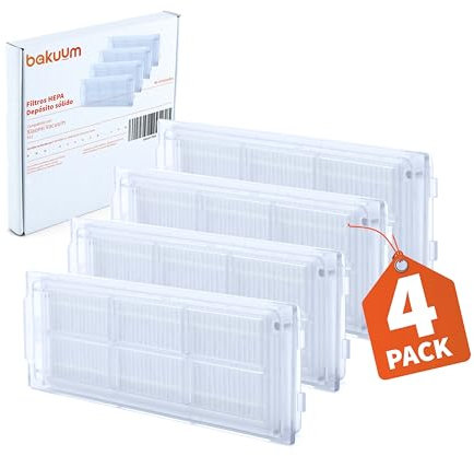 BAKUUM Pack 4 Filtros HEPA, para Xiaomi S12 Filtro para depósito mixto de agua y depósito de polvo. Comprobar modelo antes de comprar.