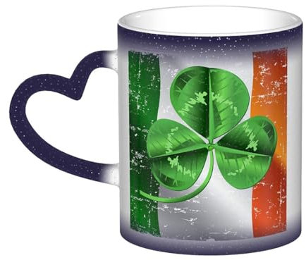 ZORIN Color Changing Mug Coffee Mug Ceramic Coffee Cups Italian Flag Clover Creative Starry Sky Mug Magic Tea Cup Holiday Birthday Gift for Men Women(Blue)