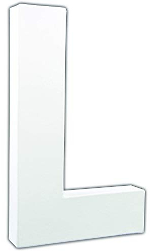 Décopatch AC711Cpack 3x Buchstabe L aus Pappmaché 3x12x20,5cm Weiß
