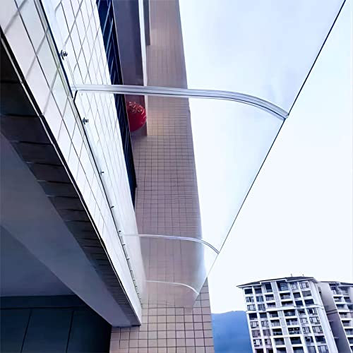 Fensterüberdachung aus Polycarbonat, transparente Markise, Terrassenüberdachung für die Haustür, Regenschutz, Überdachung für die Veranda, Gartenüberdachung, einfach zu montieren, ohne Halte