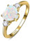 Yaresul 2,25 ct Opalring für Damen, Valentinstagsring aus 925er Sterlingsilber, 14 Karat vergoldet, Opal-Herzring für Damen, Versprechensring, Verlobungsring, Jubiläumsring, Größe 57(18.1)