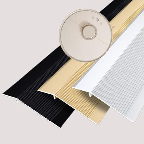 KGAILL Rampe De Seuil en Alu, Bande De Transition De Sol Rattrapage De Niveau 10cm De Large Seuil De Porte Barre Baguette Recouvrement, Bois sur Carrelage (Color : Black, Size : 3pcs)