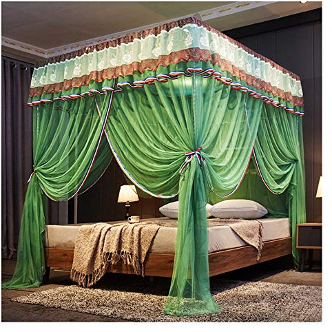 FZZIBQYR Luxus-Prinzessin, 3 seitliche Öffnungen, Himmelbett-Vorhang, Baldachin, Moskitonetz, Netz für Mädchen bis King-Size-Betten, einfaches Installationssystem (Größe: 180 x 200 x 200 cm, Farbe: B