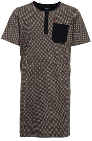 Henry Terre Nachthemd Herren Kurzarm Kreuz Brusttasche Knopfleiste Größe M-3XL