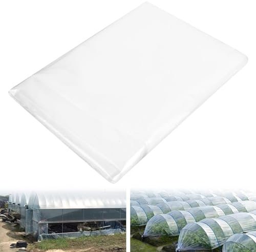 RUCUDIM Lámina de polietileno transparente para invernadero, extra gruesa, resistente al desgarro, para jardín, de polietileno, para cubrir parterres vegetales, túnel para casa de tomates (2 x 3 m)