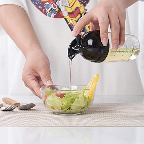Bouteille shaker de 200 ml avec couvercle, sans BPA, empêche les fuites, pour vinaigrette et assaisonnements de cuisine, multi-usages, résistant aux chutes, pour sauce soja, vinaigre, huile et