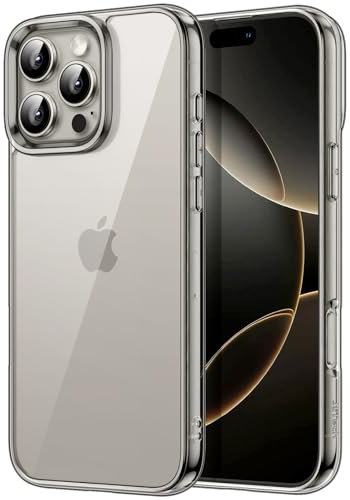 JETech Case for iPhone 16 Pro Max 6.9-Inch, Non-Yellowing Shockproof Phone Bumper Cover, Anti-Scratch Clear Back (Natural Titanium)
