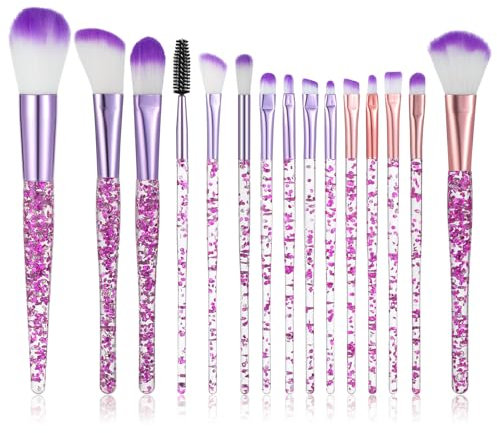 AOZUO 15 Stück Pinselset Makeup,Schminke Make Up Pinsel Set,Schminkpinsel Set Professionelles Foundation Sparkles Puderpinsel Powder Lidschatten Concealer Highlight Beauty für Frauen Foundation Rouge