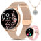 BANLVS Montre Connectée Femme avec Appel Bluetooth, 1.27 Smartwatch avec Fréquence Cardiaque, Moniteur de Sommeil, Podomètre Calories, Spo2, 120+ Modes Sportifs Étanche IP68 Android iOS (Or)