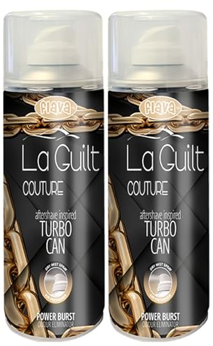 La Guilt Couture Turbo Car Air Freshener Spray – Powerful, Strong & Long Lasting Odour Eliminating Warm Luxe Scent – Interior Freshener & Essential Car Accessories for Men and Women – 400ml, 2 Pack