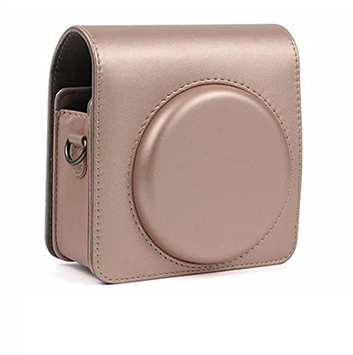 YMKFGUPKRG Camera Bag 4 Colors Retro PU Leather Case Shoulder Strap Bag Portable Protective Cover Fit for FUJIFILM Square SQ6 Camera Bags(Rose Gold)