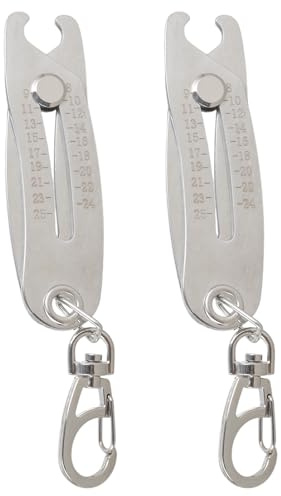2 pezzi Bulloni Size Finder Portachiavi Controllo Dimensioni Filettatura per Misurazione rapida e accurata Bulloni Dado Identificatore Calibro Filettatura