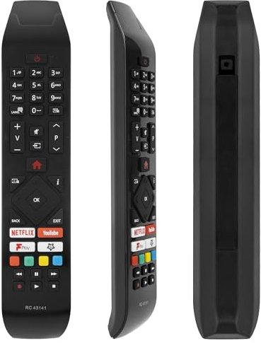 RC43141 Sostituzione Telecomando Adatto per Hitachi Smart TV 65HL26T64U 58HK6100U 55HK25T74U 24HB21T65U 32HB26T61U 32HB26T61U 32HE2000U - Nessuna Installazione Richiesta (Nessuna Funzione Vocale)