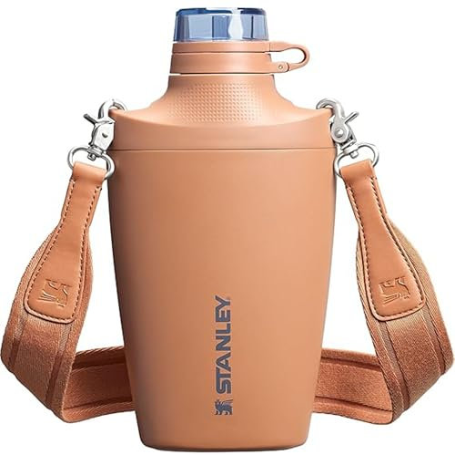 Stanley Cross Bottle | 23 oz Travel Bottle with Jacquard Strap | Leakproof Tritan Lid with Removable Straw | Insulated Stainless Steel Canteen | BPA-Free | Toast VRT