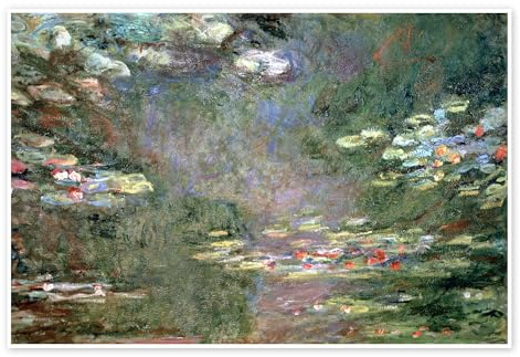 Posterlounge Seerosen Poster | 60 x 40 cm von Claude Monet Grün Wandbilder Wanddeko