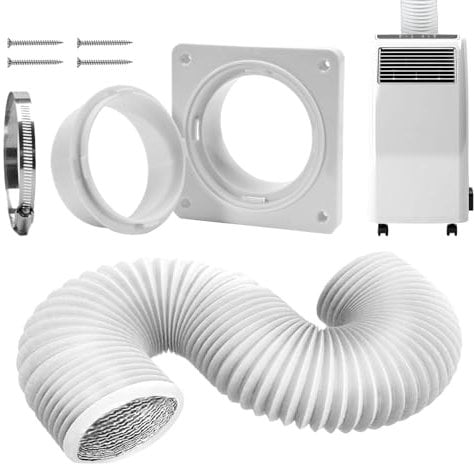 Portable Air Conditioner Hose Extension kit | 100cm Air Con Hose Flexible Pipe Vent Extension Kit | Diameter 10cm Portable AC Exhaust Vent FlexibleTube Wall Mounted Connector