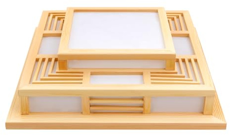 ATIVLB Deckenleuchte, Deckenlampe, japanische Deckenleuchte für die Unterputzmontage,mit Dreifarbigen Einstellfunktion Haben,Fernbedienung,für Küche, Wohnzimmer, Schlafzimmer, Balkon, Bar,45X45CM