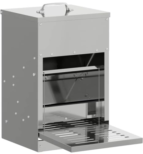 vidaXL Hühnertretfeeder Silber 25 x 42 x 40 cm 4 kg Verzinkter Stahl