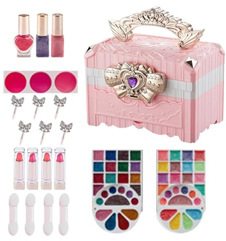 Kinderspiel Make-up | Pädagogisches Waschbares Realistisches Spiel Make-up | Mädchen Make-up-Set zum Spielen und für Fantasie | Für Kinder Mädchen 3-10 Jahre Verkehrskostüm Party Geburtstag
