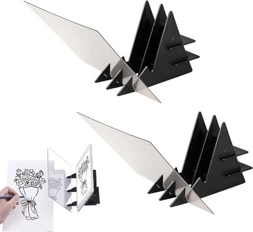 Vordpe 2 Stück Optisches Zeichenbrett A4, Zeichenprojektor Spiegelung für Handy Tablet, Pad Optisches Tracing Board zum Skizzieren Und Animation, Bild Zeichenbrett Malhilfe für Künstler