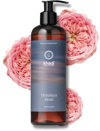 khadi Himalaya Rose Handwash, ätherische Flüssigseife mit Rosenduft, 300 ml | Handpflege mit Bergamotte & Mandarine; reinigt, pflegt, regeneriert & gleicht aus, 100% zertifizierte Naturkosmetik