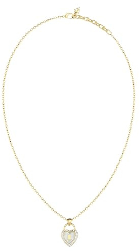 GUESS Damen-Kette Herz-Schloss Perlmutt Goldfarben JUBN06063JWYGT/U