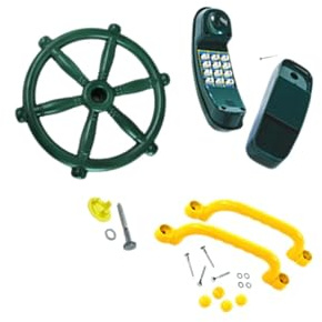 QUILSTM Giocattolo con volante e telefono per bambini, progettato per ispirare creatività e divertimento nelle avventure all'aperto nella casetta sull'albero, giocattolo, Con maniglie