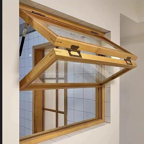 Folding Window for Playhouse and Chicken Coop, Solid Wood Frame with Stable Load-Bearing and Natural Texture
