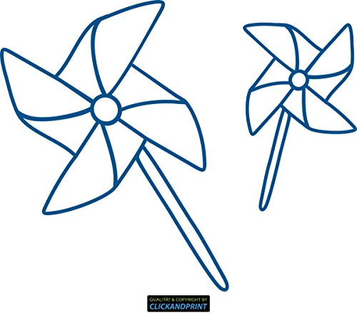 CLICKANDPRINT Aufkleber » Windräder, 110x90,0cm, Enzianblau • Wandtattoo / Wandaufkleber / Wandsticker / Wanddeko / Vinyl