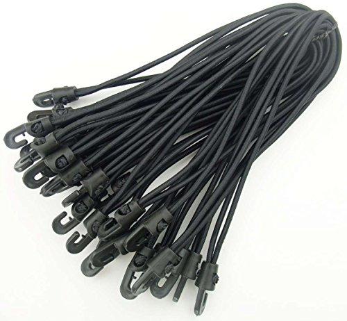 200 Stück Spannfix Planenspanner 25 cm, Ø 4 mm Schwarz - Spanngummi Expander mit Haken (200 Stück, Schwarz)