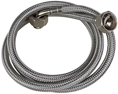 SFX® Panzerschlauch 1m Flexschlauch 3/4 Zoll ÜM x 3/4 Zoll ÜM 90°Bogen DN8 Waschmaschinen Geschirrspüler Spülmaschinen Schlauch Verlängerung Zulauf