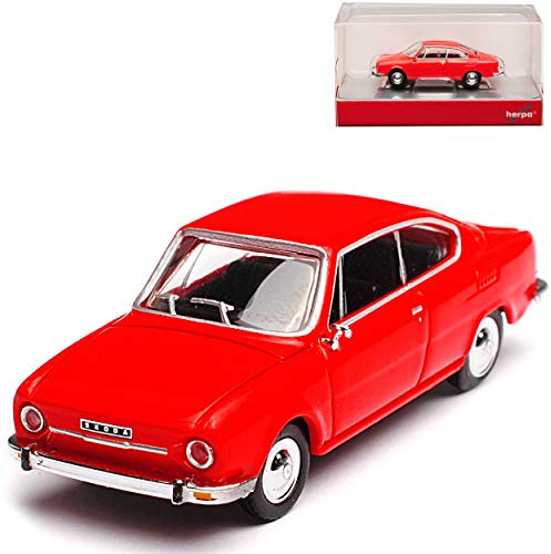 Herpa Skoda 110R / 130R Coupe Verkehrs Rot 1970-1982 H0 1/87 Modell Auto