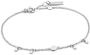 ANIA HAIE Damen Armband GEOMETRY CLASS Drop Discs aus 925 Sterling Silber, besetzt mit großen Goldplättchen, Länge 16,5cm + 2cm Verlängerung, inkl. Geschenkverpackung