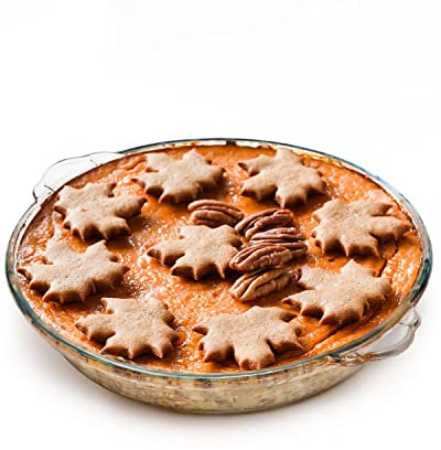 ZYER Small Pie Plate Easy Grab for 1~2, 18.8oz Glass Pie Pan with Handles, Pie Baking Pan, Glass Pie Dish for Baking, 7.5 Inch