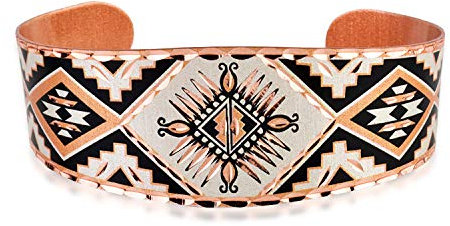 Handgefertigte Kupfer-Manschetten-Armbänder, Indianermedizin, Rad-Armband für Uni, verstellbar, One Size, Kupfer, NA