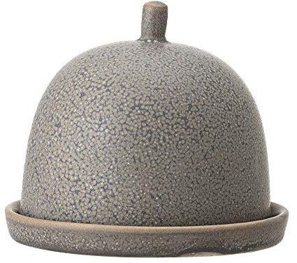 Bloomingville Kendra Beurrier en grès Gris 9 x 8 cm (Ø/H)