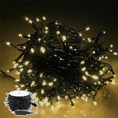 NAIZY Led Lichterkette, 50m 500 LED Lichter Mit IP44 Wasserdicht und 8 Modi für Innen, Außen, Weihnachten, Party, Hochzeit, DIY - Warmweiß