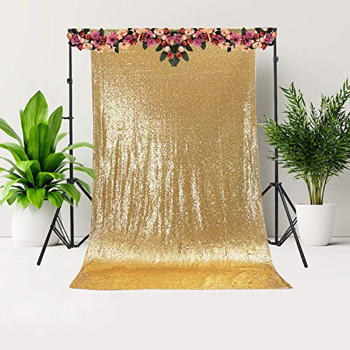 Trimming Shop 1,2 m x 2,1 m Gold Pailletten Hintergrund Fotografie Hintergrund Glänzender Stoff Glitzer Vorhang Hintergrund für Geburtstag