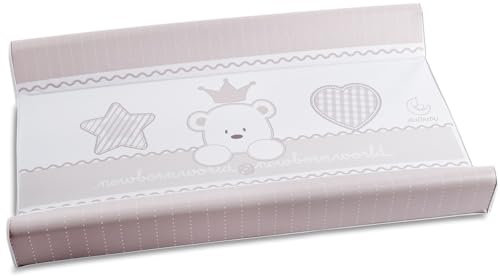 Materassino fasciatoio in pvc 2 lati, per il cambio del pannolino, universale, misura cm 49x81x10, made in italy, Italbaby baby re tortora