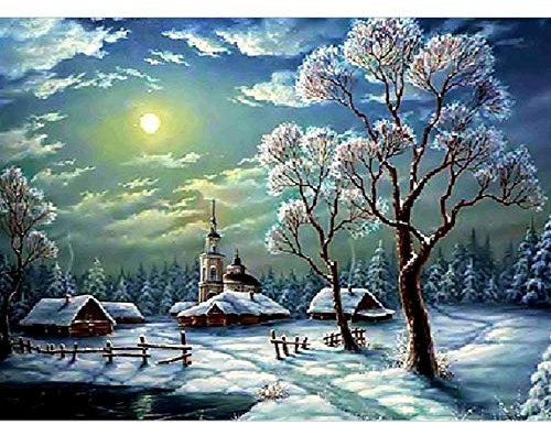 LIZELUO Puzzle 1000 Teile DIY Holz Puzzle Winterlandschaft Freizeit Creative Kreuzworträtsel Spiel Kind Puzzle Spielzeug Geburtstag Festival Einzigartiges Geschenk
