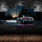 13Tdfc Moderne Wandbilder XXL Wohnzimmer Wohnkultur 5 teilige leinwandbilder XXL Kreatives Geschenk wanddeko Gerahmte RS6-Tarnung Farbe Auto in der Nacht HD-Druckplakat