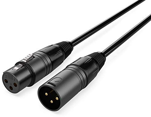 Audibax Silver Black Cable Premium XLR Macho-XLR Hembra 6 Metros Negro