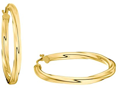 Amor Creolen Damen 585er Gold, 14 Karat, 3 cm Durchmesser, 2,8 mm Breite, glänzend, 2015275