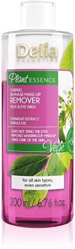 Delia Cosmetics Plant Essence - Pflegelotion für Gesicht und Augen - Sanfte Make-up-Entfernung und Reinigung - Entfernt wasserfestes Make-up - Natürliche - Für alle Hauttypen - Pflegt, 200 ml