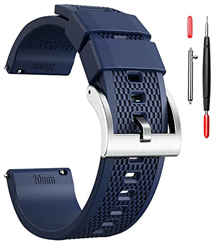 hemsut h 20mm Silikon Uhrenarmbänder, Silicone Watch Band Schnellverschluss Kautschuk Uhrenarmband für Männer Frauen weiches Ersatz