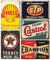 Lot de 5 panneaux vintage en métal pour garage, décorations murales pour hommes, affiches de magasin de voitures anciennes, panneaux de station pétrolière et d'essence, décoration de grotte d'homme,